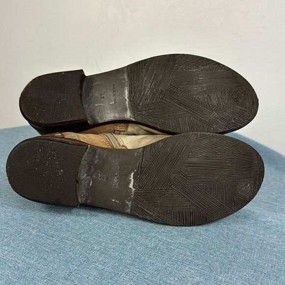 Clocharme Italian Leather Brown Tan Side Zip Ankle Boots Size 7 - Picture 6 of 9